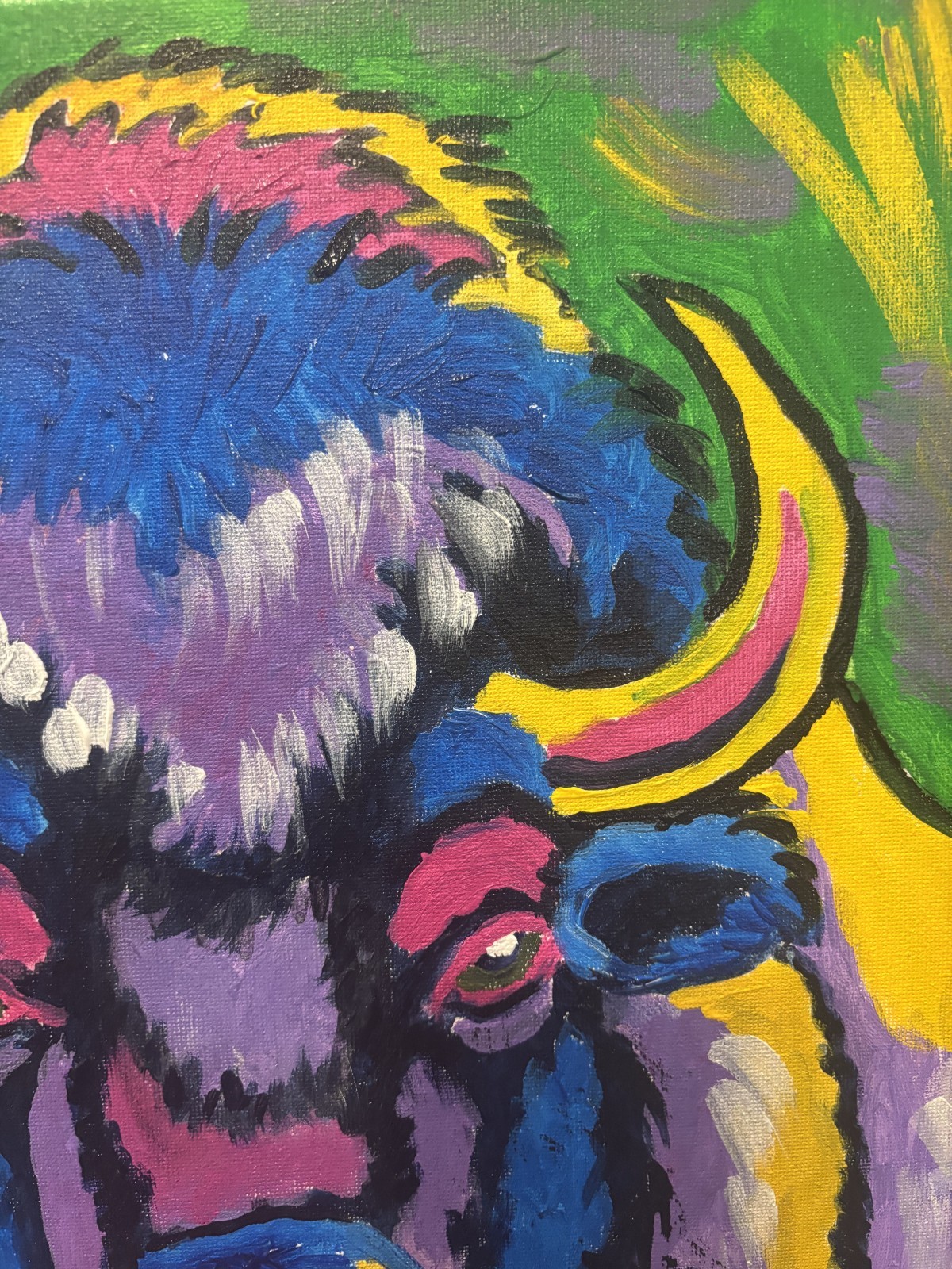 Brilliant Bison: Original Acrylic Wildlife Painting 11×14 Canvas