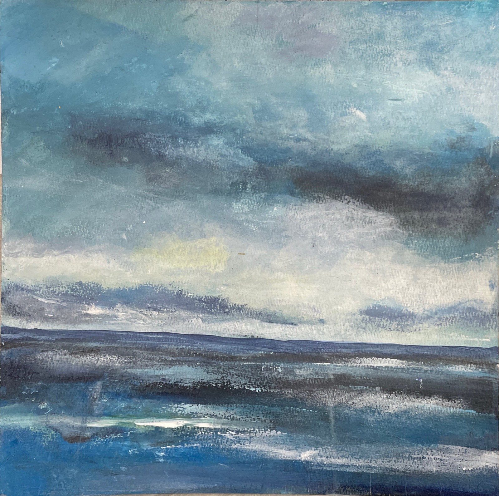 Mary Myers Original Expressionist Seascape Painting on 12×12 140lb water color