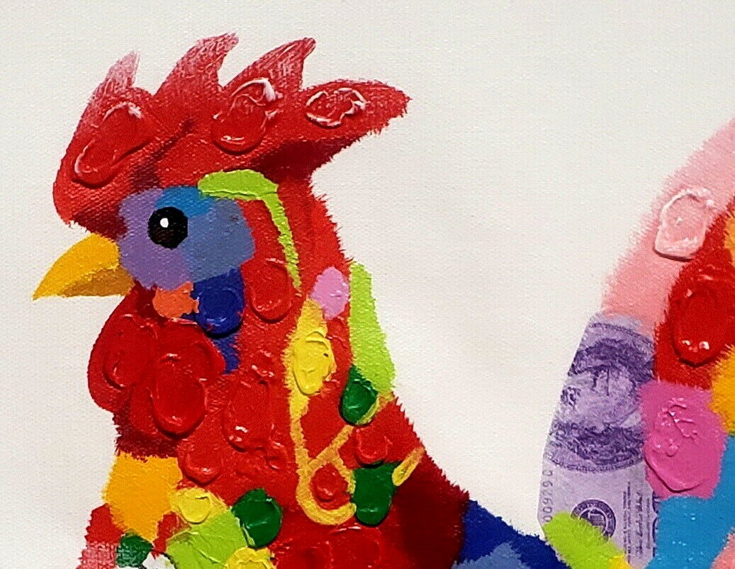 Rooster, 20×24, Hand painted on Giclee Canvas,