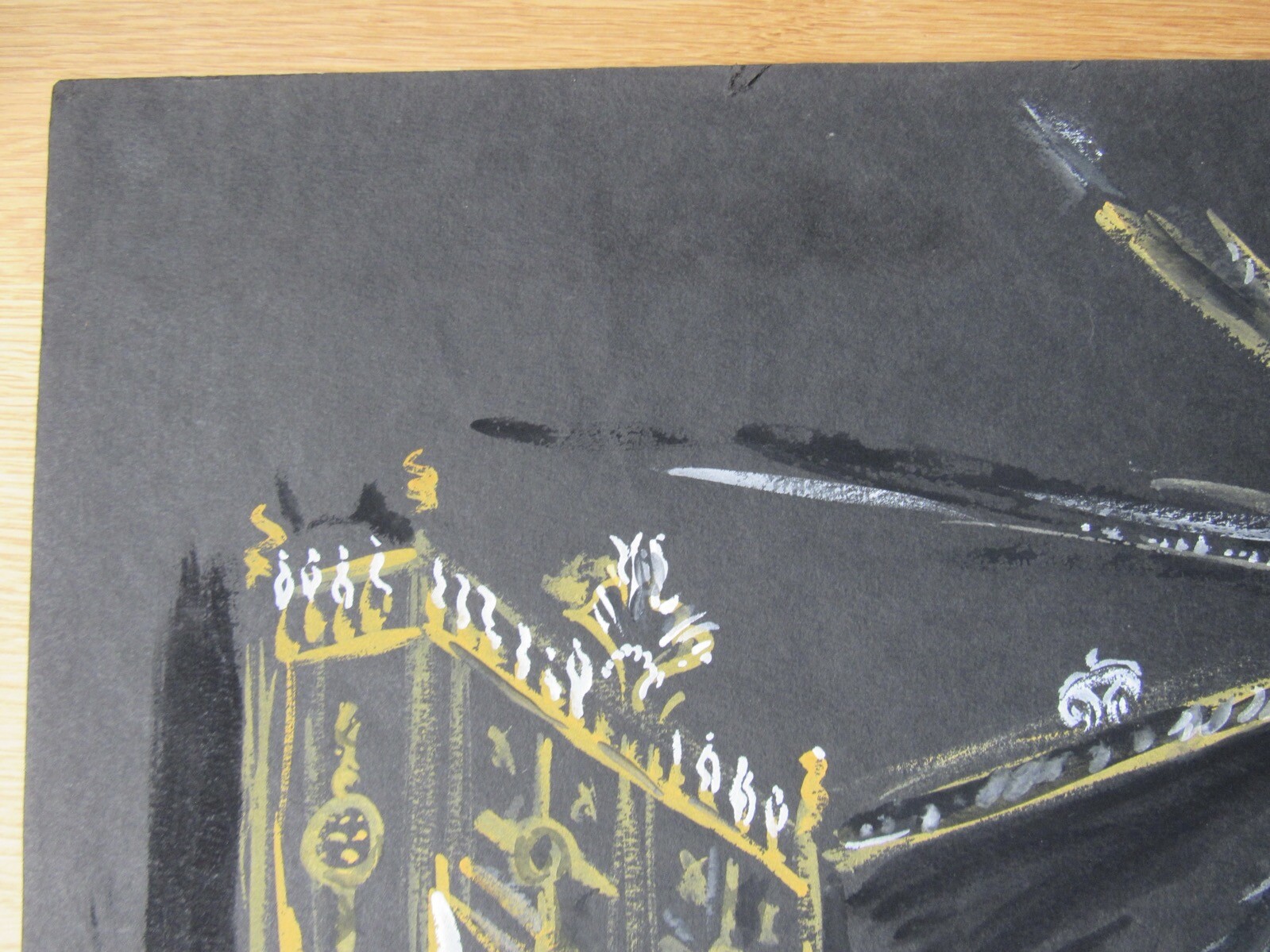 Opera Decor Gouache Drawing Signed by Jacques André Brégère set design painting