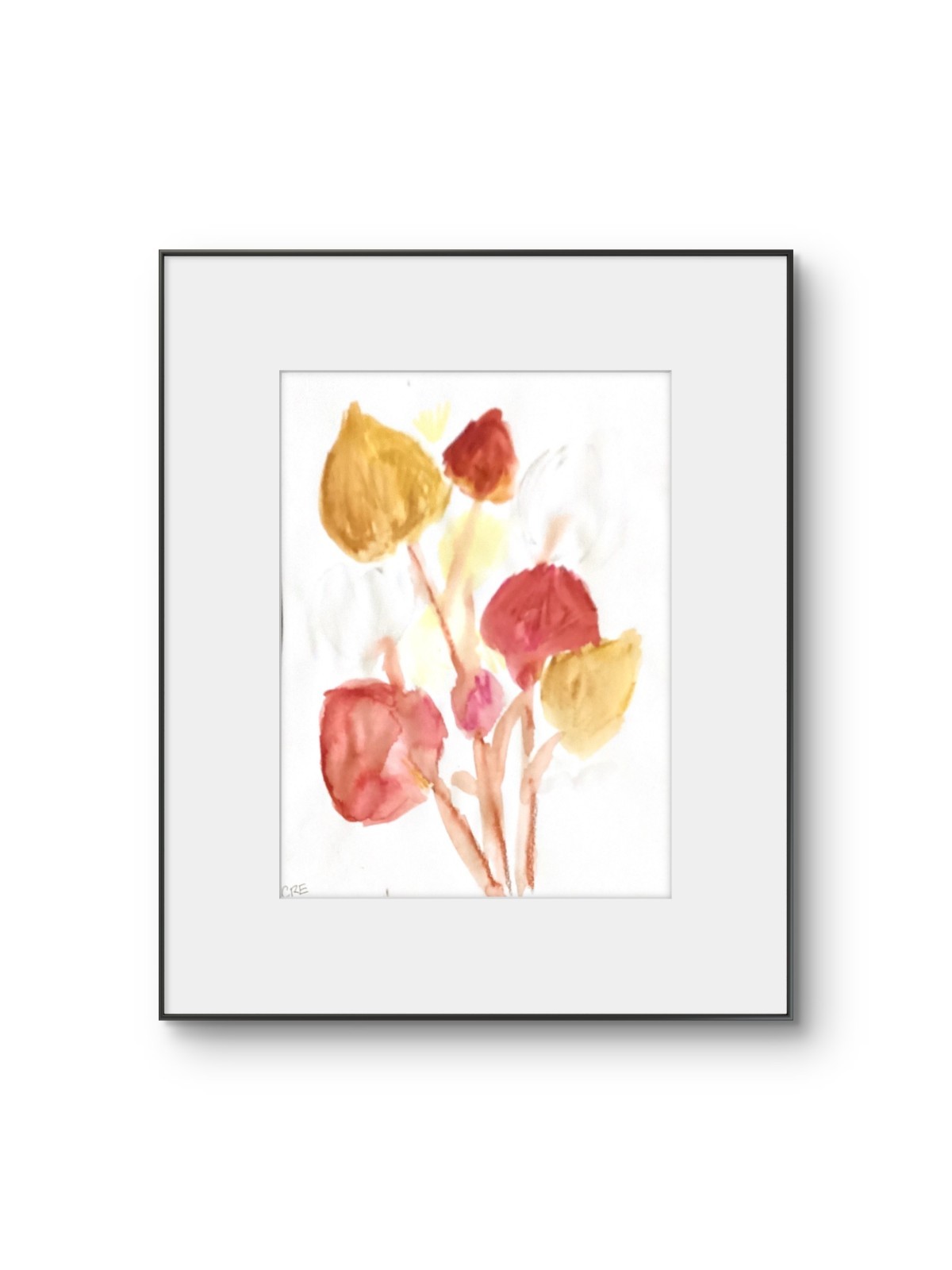 Colorful Leaves Plant Botanical Art Modern Original 11 x 14 Paper