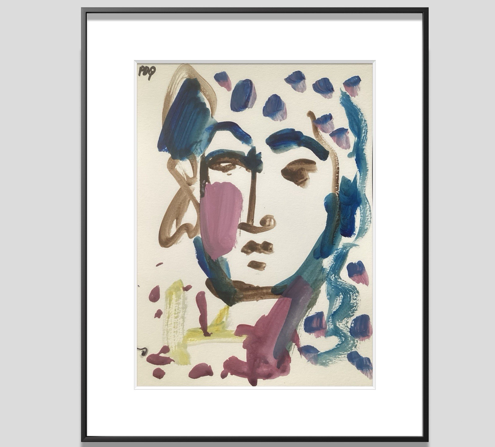 PDQ Artist Original Painting Figurative Person Face Abstract Acrylic 9×12 Paper