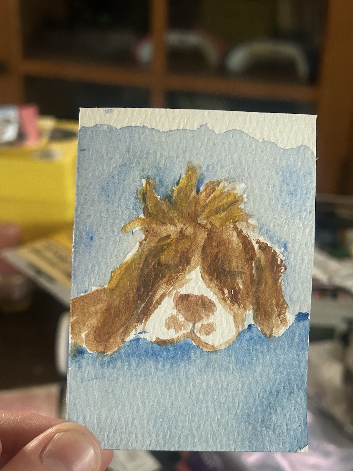 Custom ACEO Pet Portrait Whimsical One Of A Kind Painting