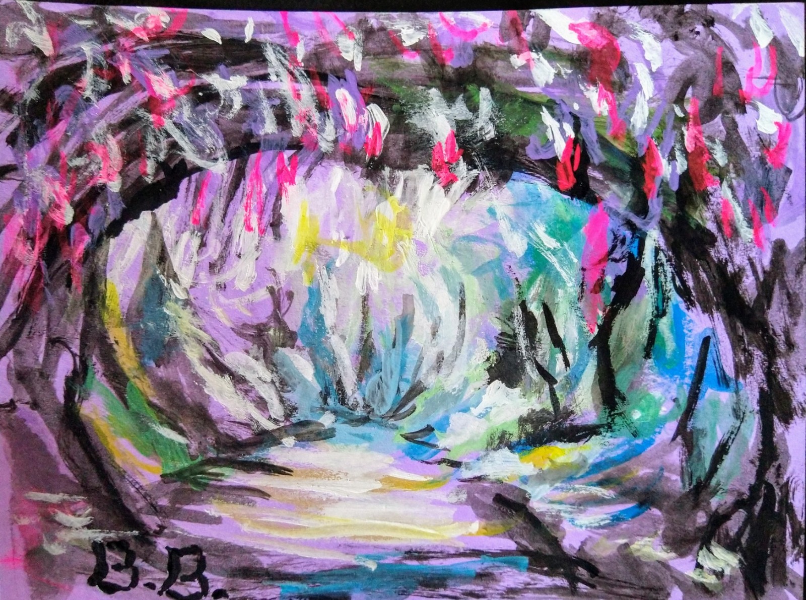original acrylic hand painted greeting cards
