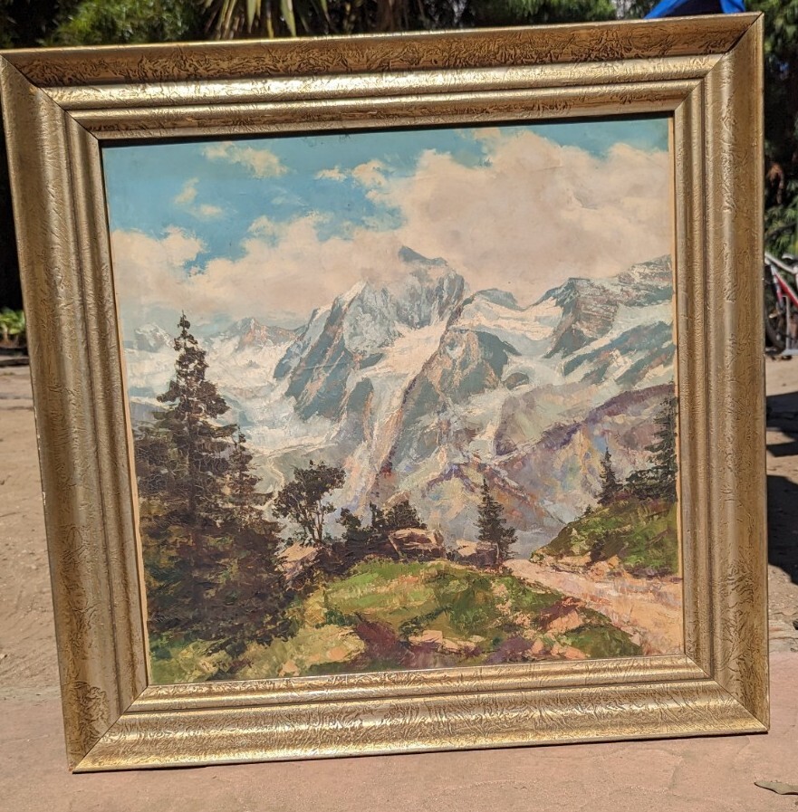 MAXIMILLIAN STRASKSY (1895-1964) ALPS LANDSCAPE OIL PAINTING AUSTRIA MOUNTAINS