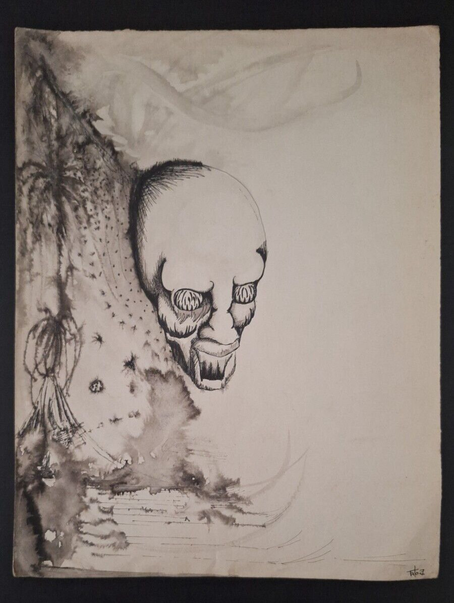 Original Artwork by artist TATO- Signed 72 – Inks on cardboard paper