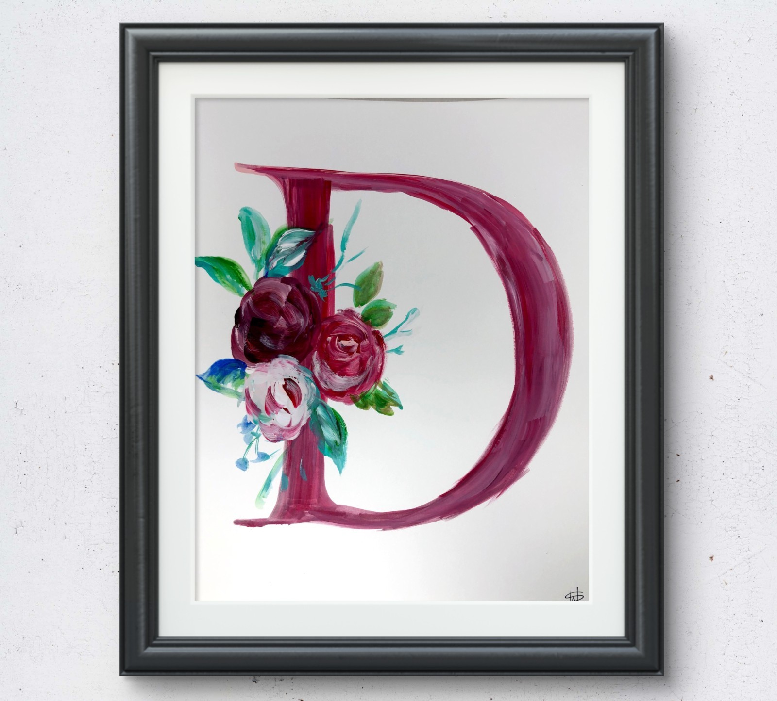 WS original flower D hand painted 14X11 Gallery Paper acrylic modern fine art