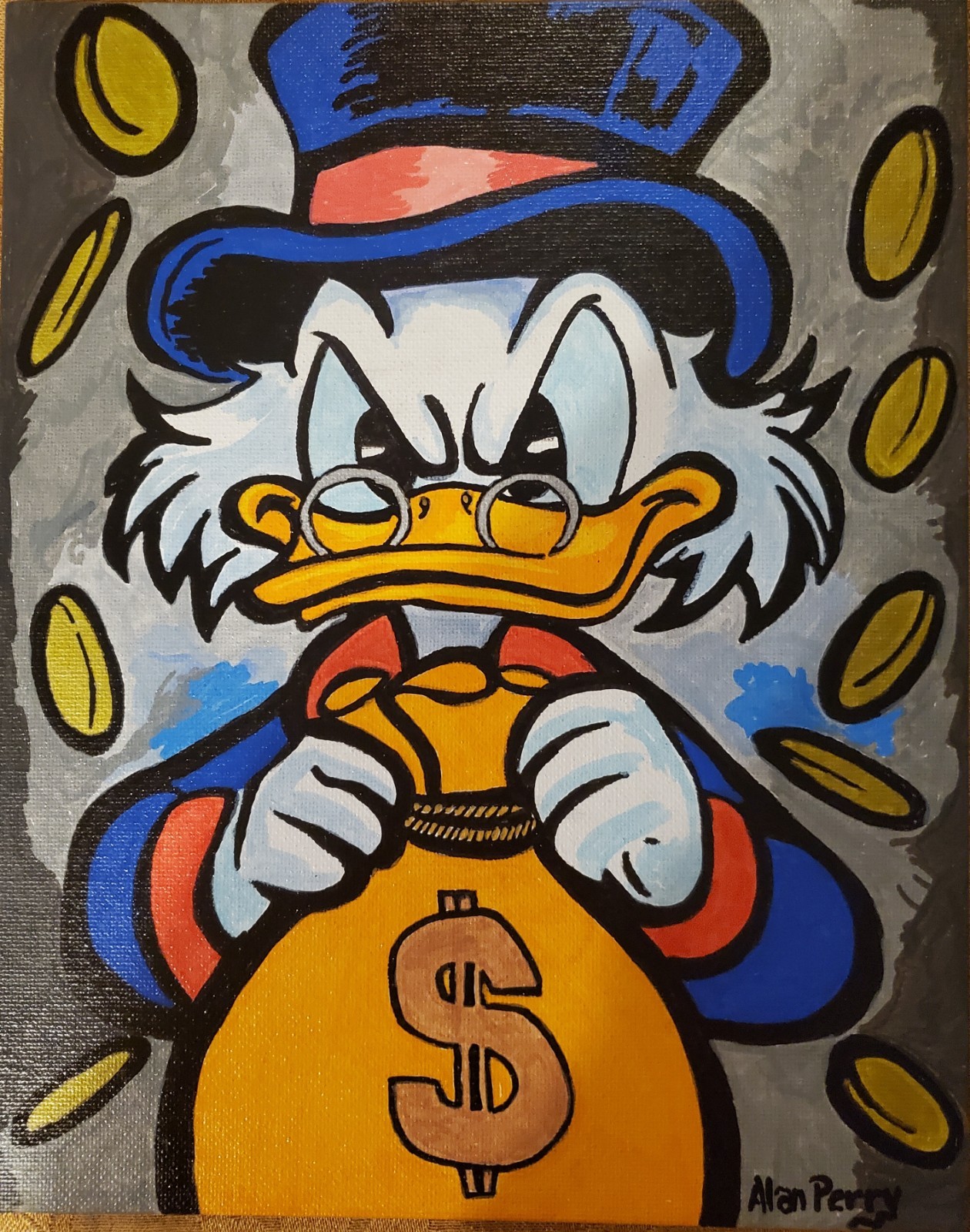 Scrooge McDuck 8″×10″ Acrylic Painting