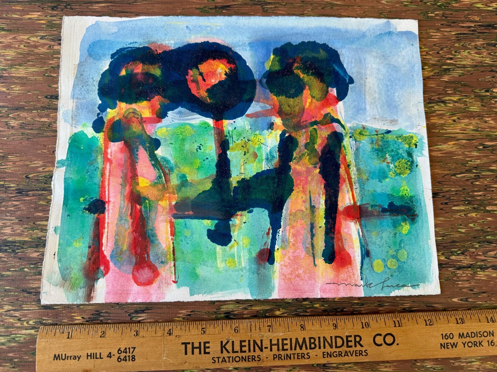 Original Signed Art By Listed Artist Mark Luca (1918-2005) 9 1/2″ x 12 3/8″ UC