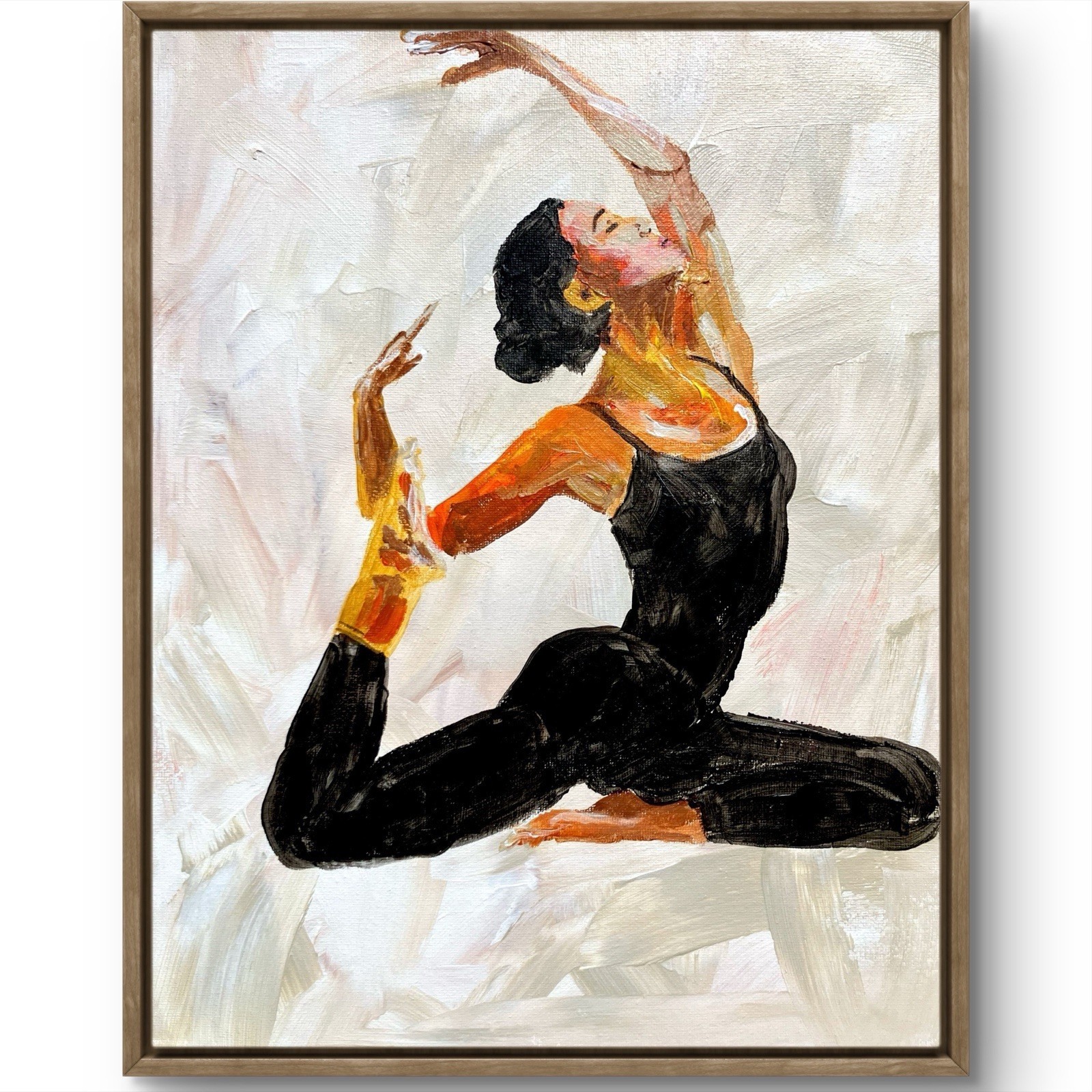 TITA PAINTZ Woman Yoga Pose Portrait Hand Painted 11×14 Canvas Wall Art