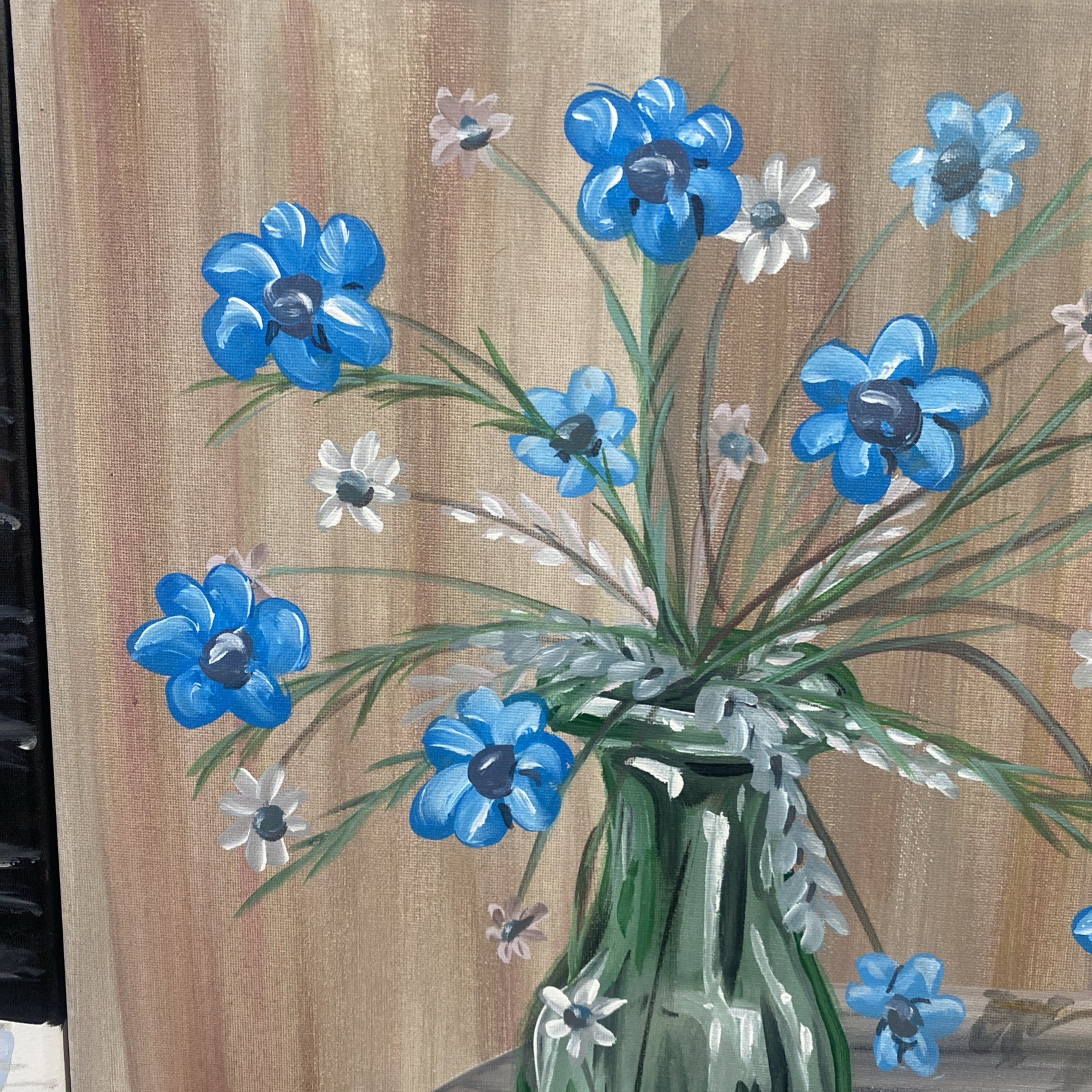 Original Acrylic Painting on canvas 16”x 20” 2026 » Flower White Blue