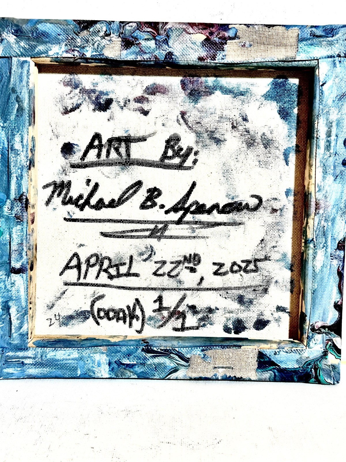 Original Acrylic 8″x8″ Canvas Art OOAK (One of a Kind) Auto, Date, Numbered 1/1