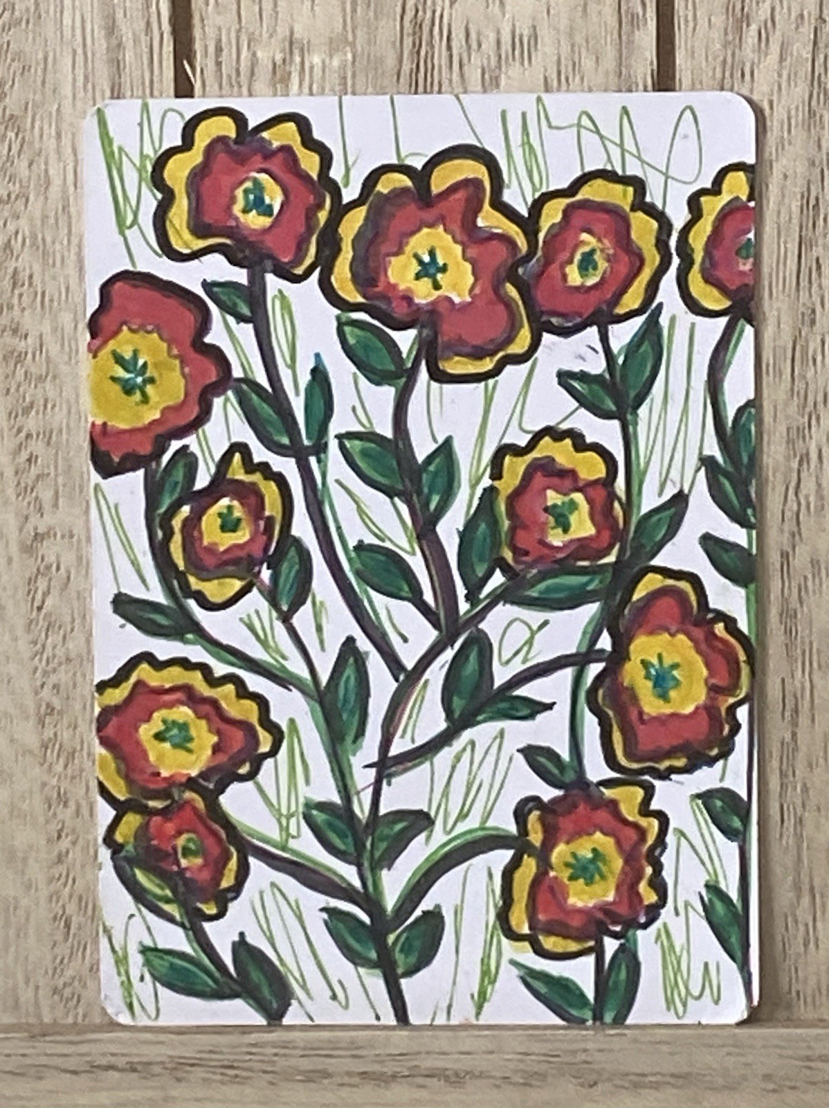 Floral. Original ACEO Art Card