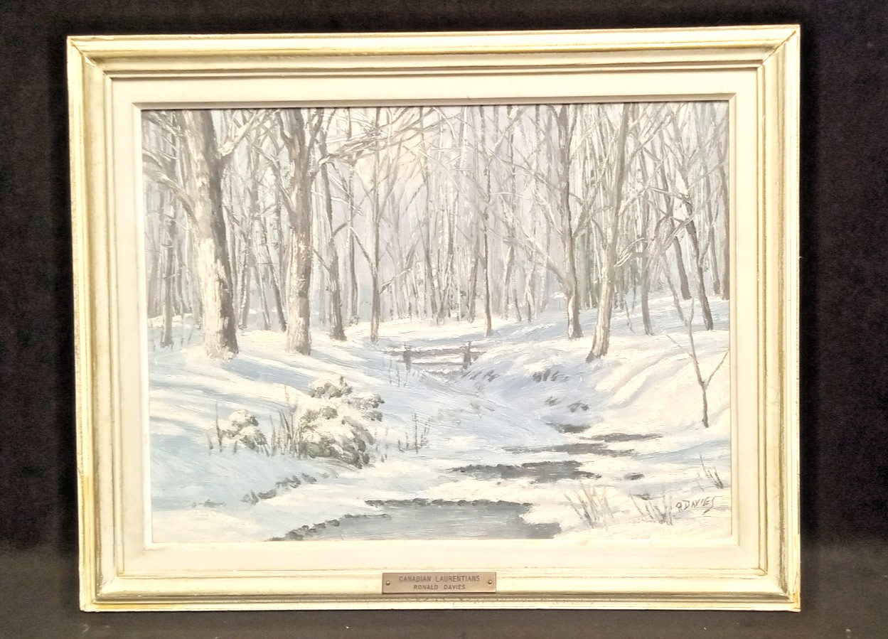 Ronald Davies Original Oil Painting Canadian Laurentians Landscape Board Art