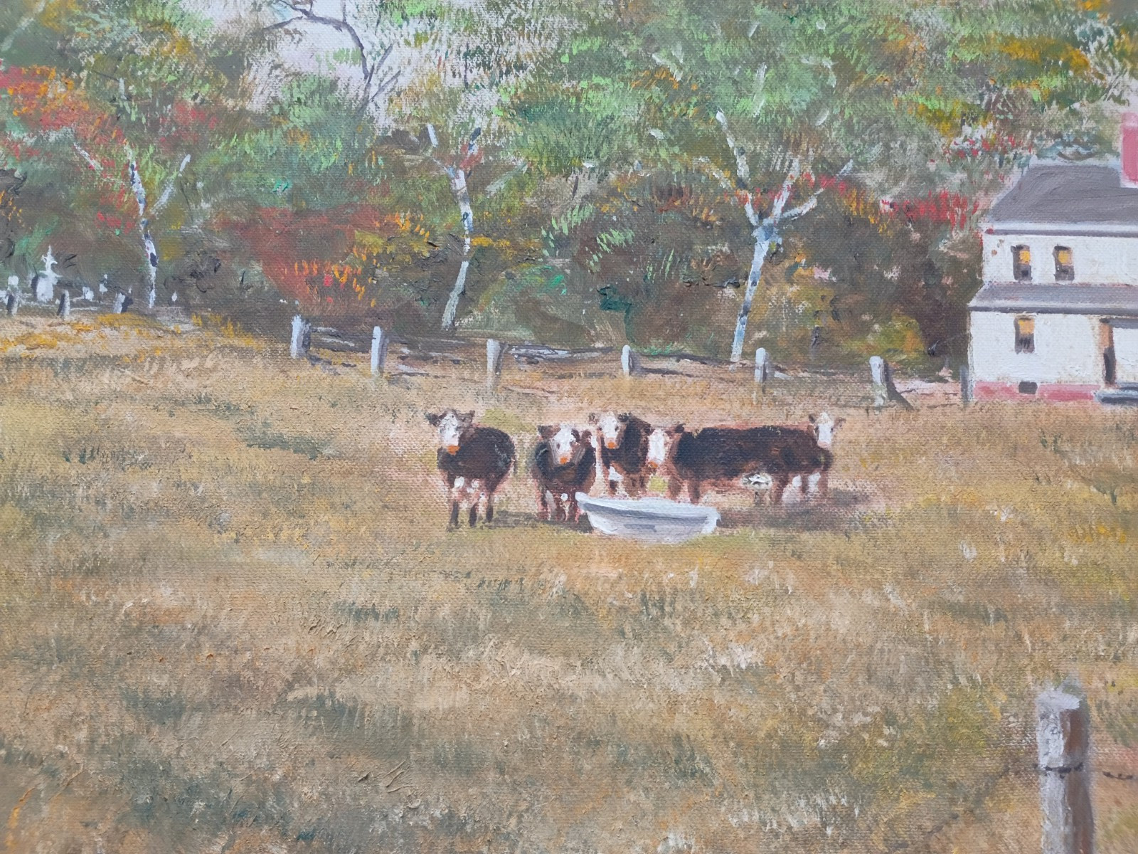 HENRY MARCEL BAKULA (1916-2000) ORIGINAL COUNTRY COWS LANDSCAPE OIL PAINTING