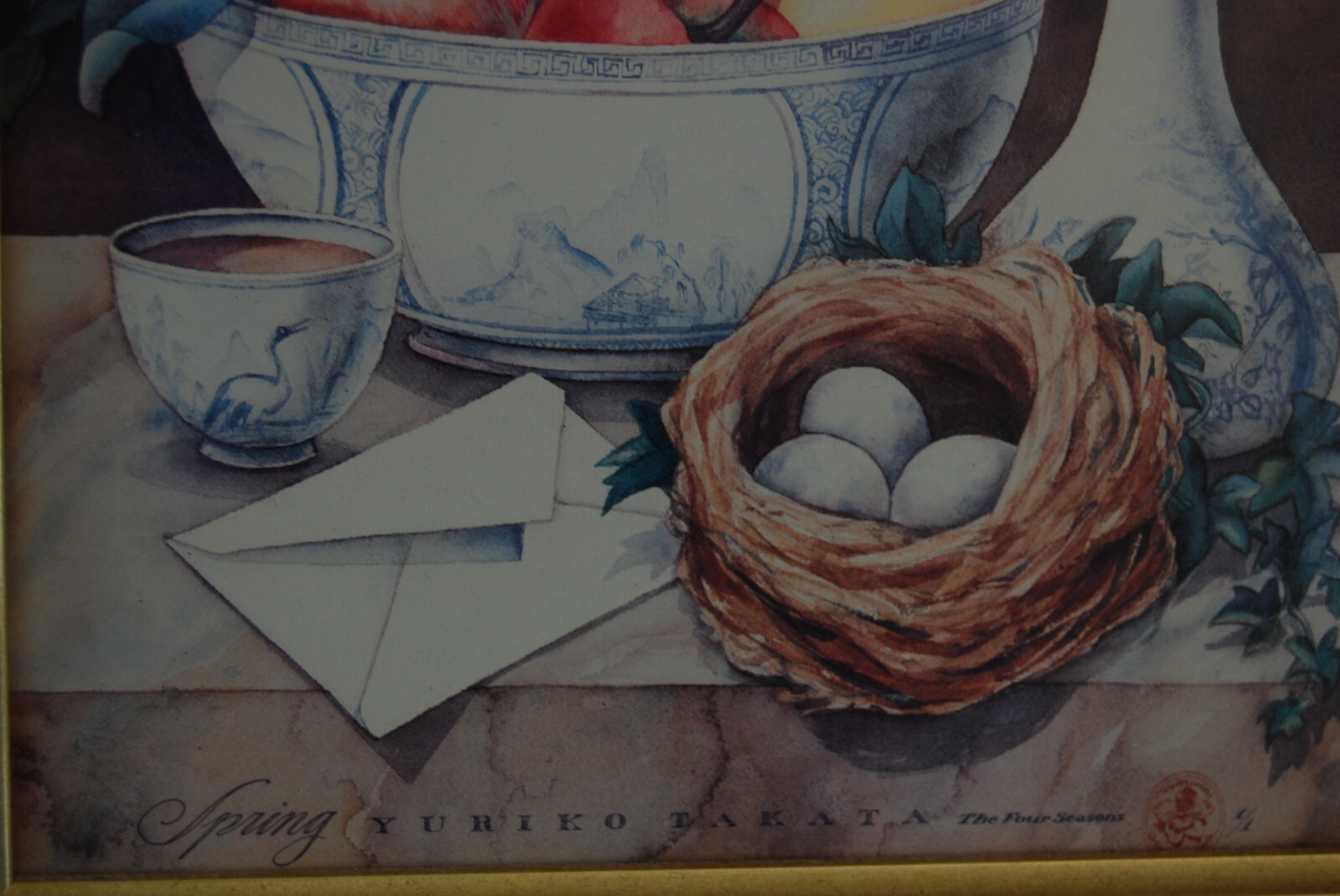2 x VINTAGE LITHOGRAPHS PRINTS SPRING & SUMMER THE FOUR SEASONS BY YURIKO TAKATA