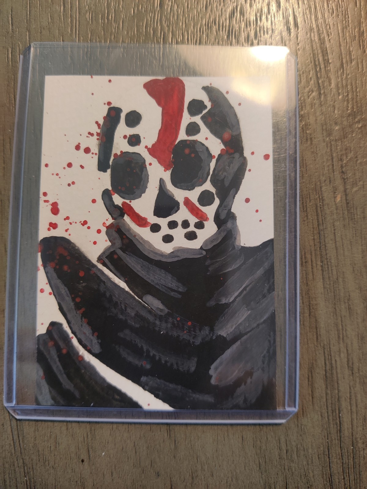 ACEO Art Card Original Hand-painted Horror Jason Friday The 13 Portrait