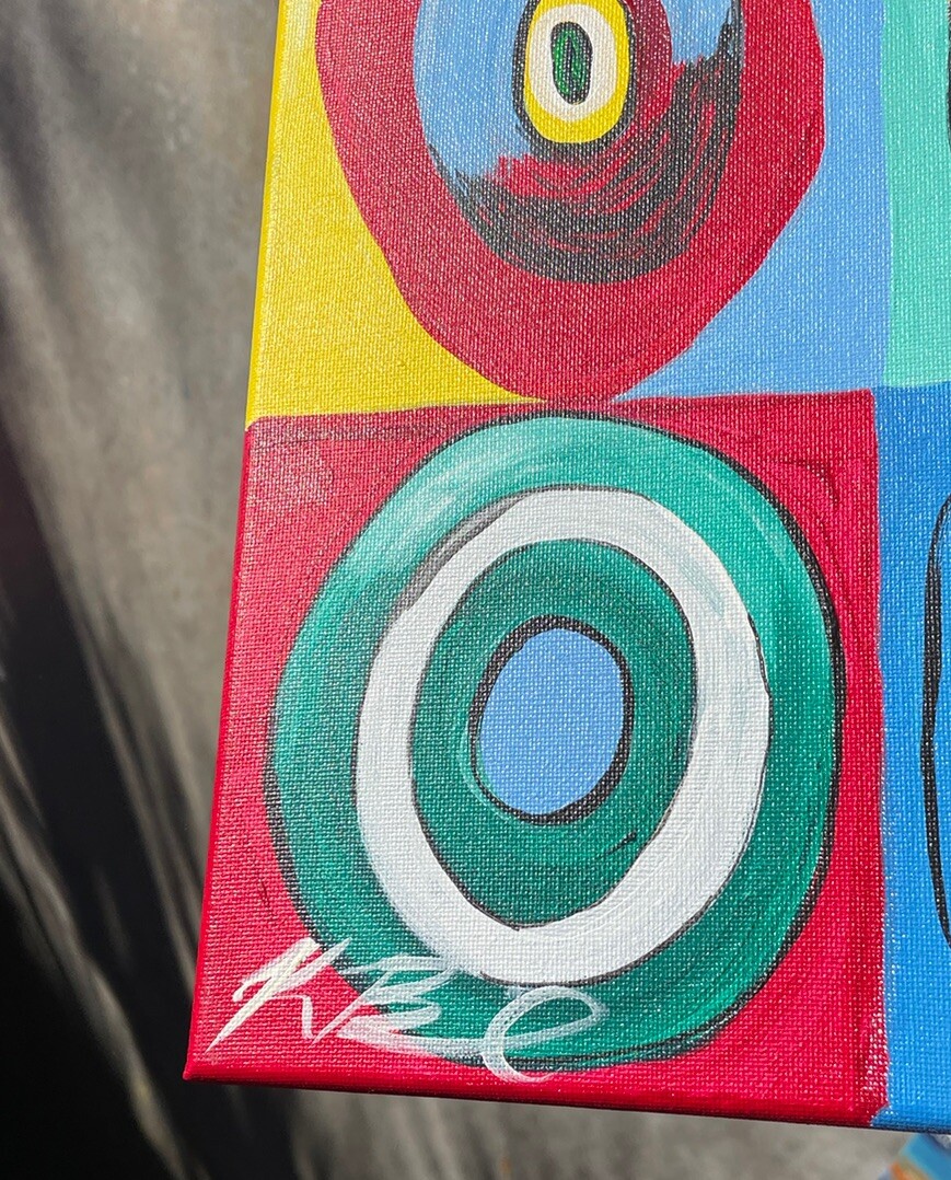 Acryl On Canvas Signed Farbstudie After Kandinsky