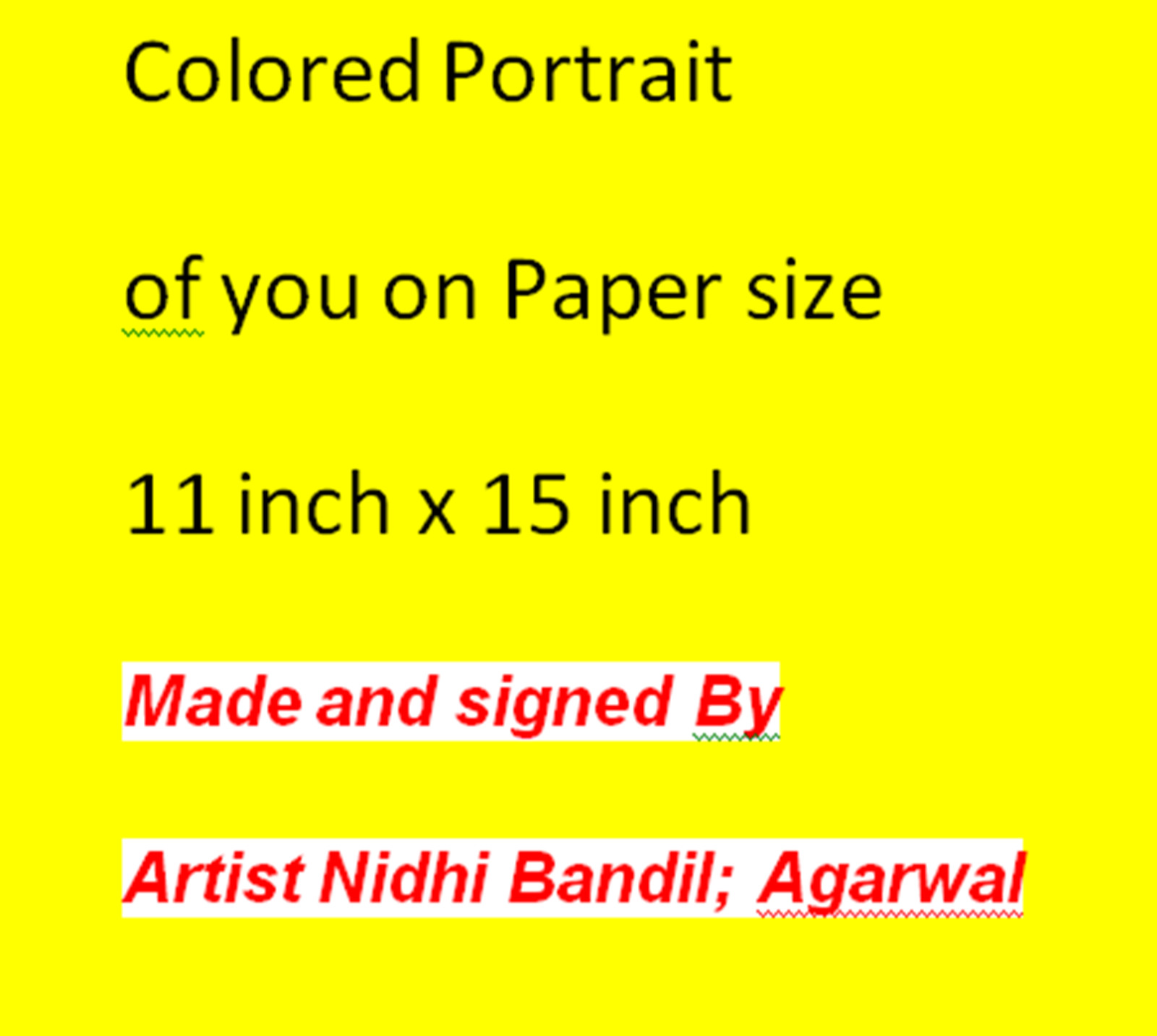 Personalized Handmade Portrait from Buyer’s Photo Original Signed Indian Art COA