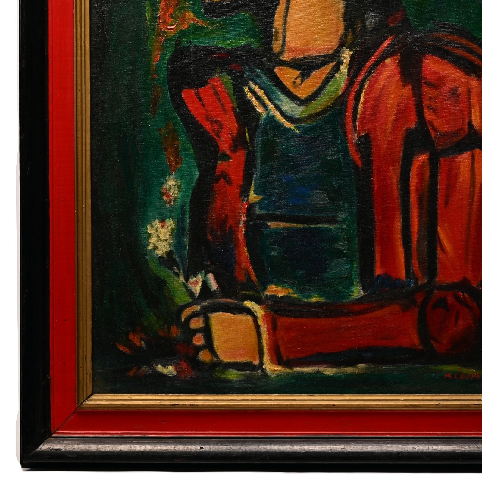 COOPER Original Vintage Signed Georges Rouault Old King Portrait Oil Painting