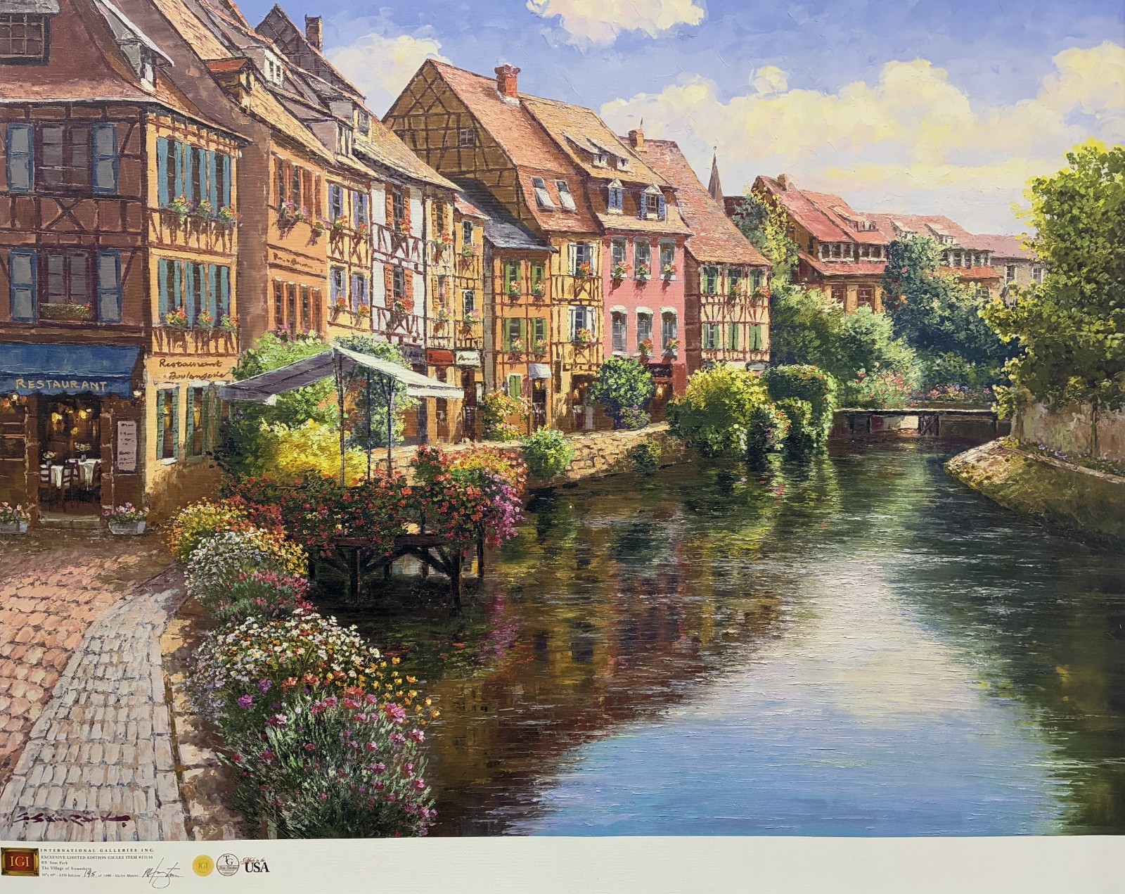 Sam Park «The Village of Strausberg» Signed LE Giclee Canvas 36″X48″ Authentic
