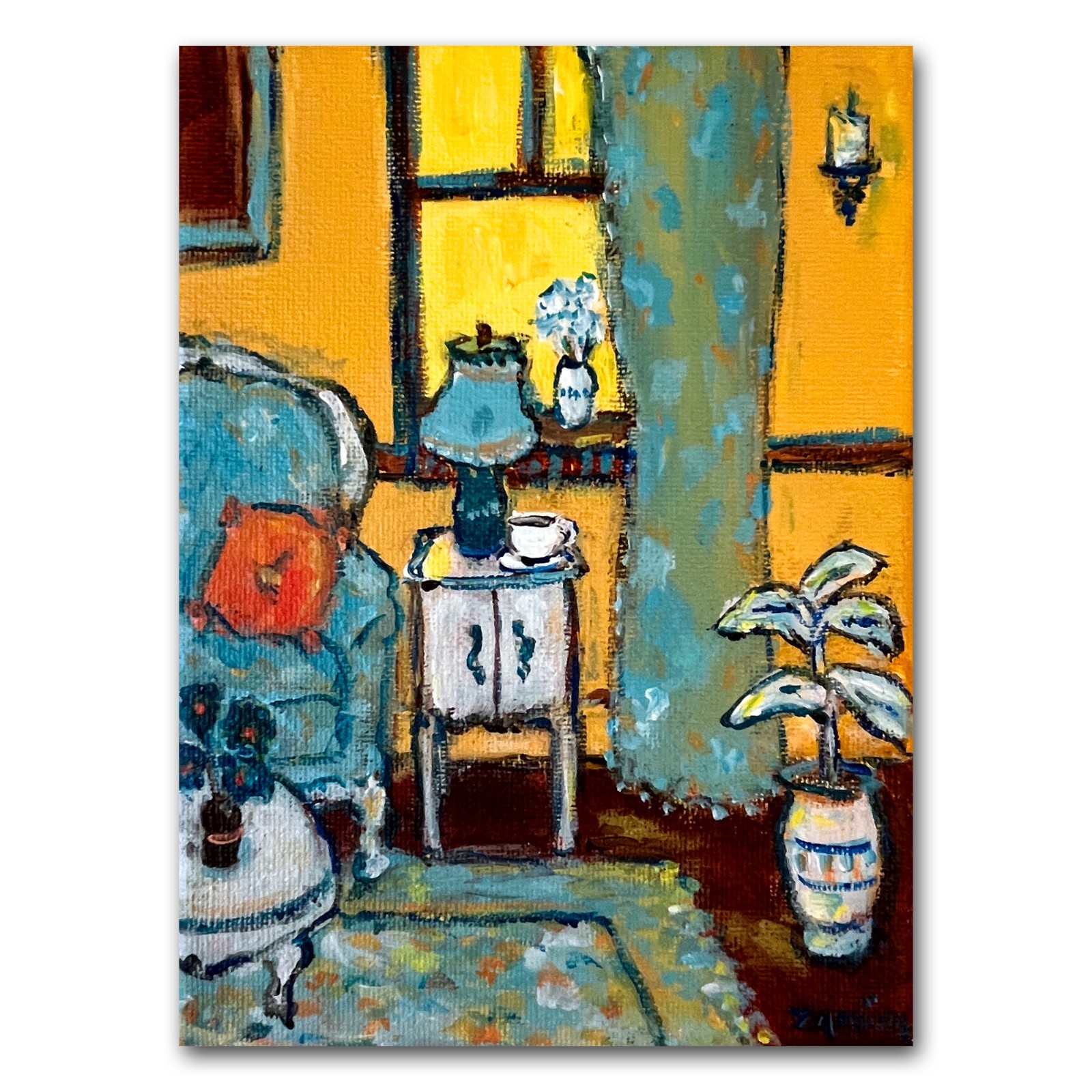 Original Acrylic on Canvas, 5×7, Morning Stillness