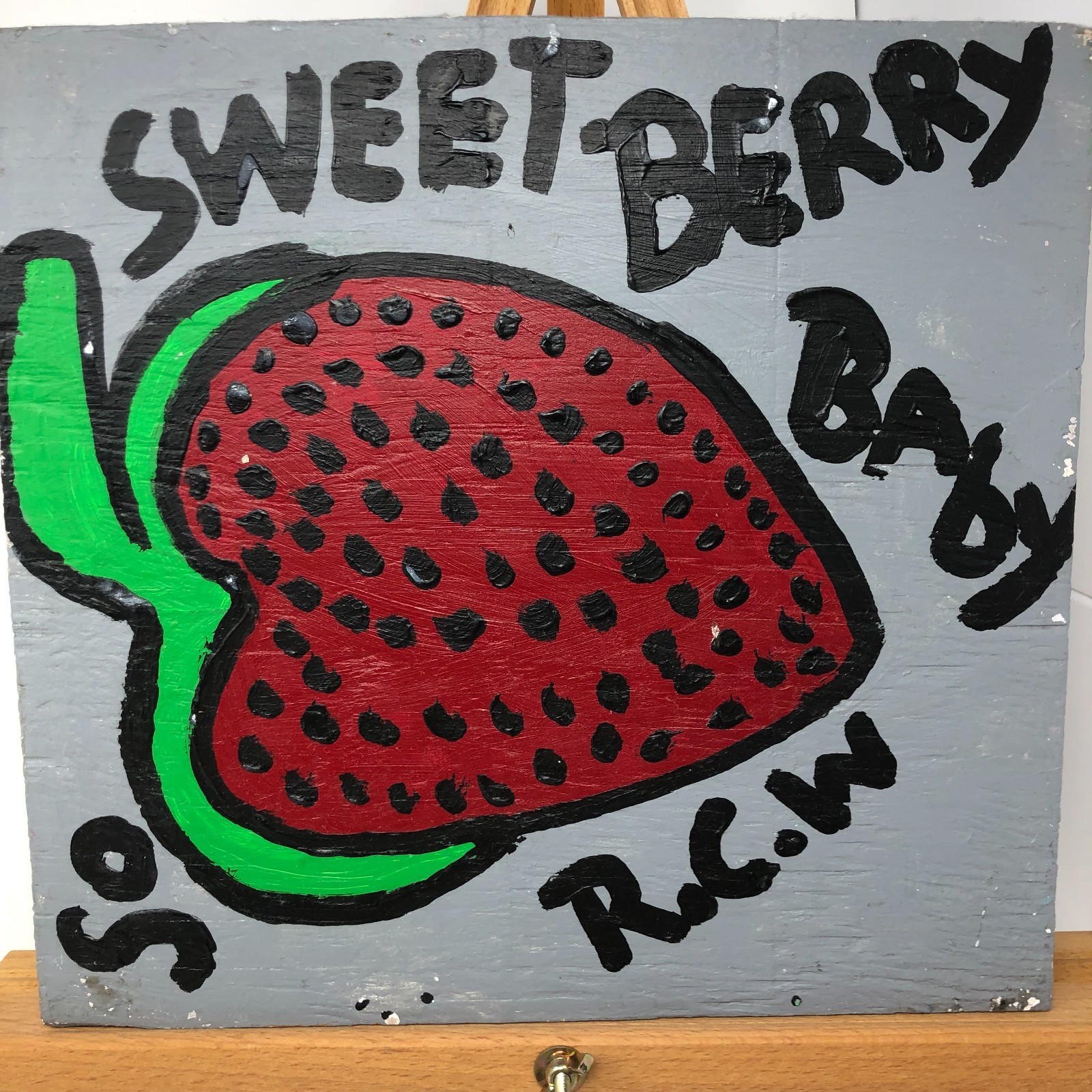 Original Outsider Ruby Williams 2012 Folk Art Painting «Sweet Berry Baby»