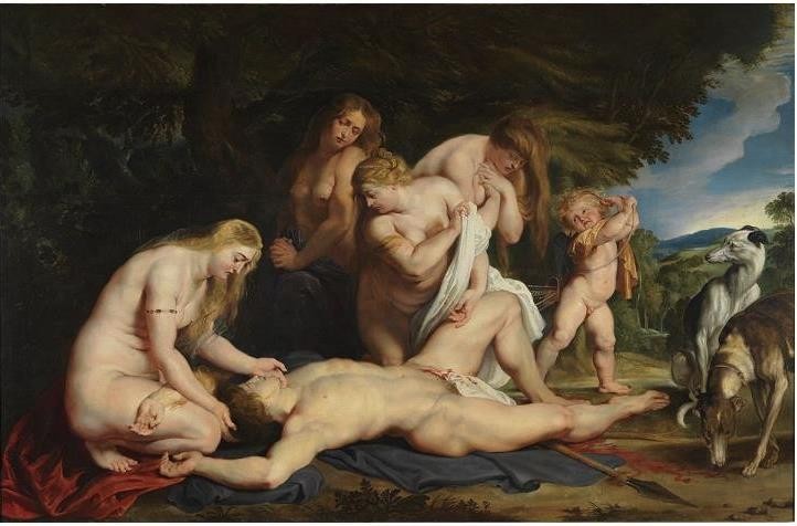 Art Giclee Printed Oil Painting Peter Paul Rubens: The Death of Adonis Canvas
