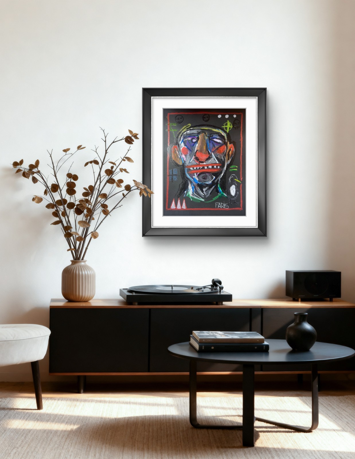 Faris Art: Everyone: 11×14 Black Paper Unique Modern Neo-Expressionism