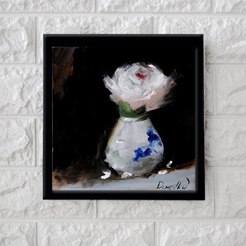 EXOTIC ABSTRACT Flowers PINK PEONIES Still Life Oil painting UKRAINE