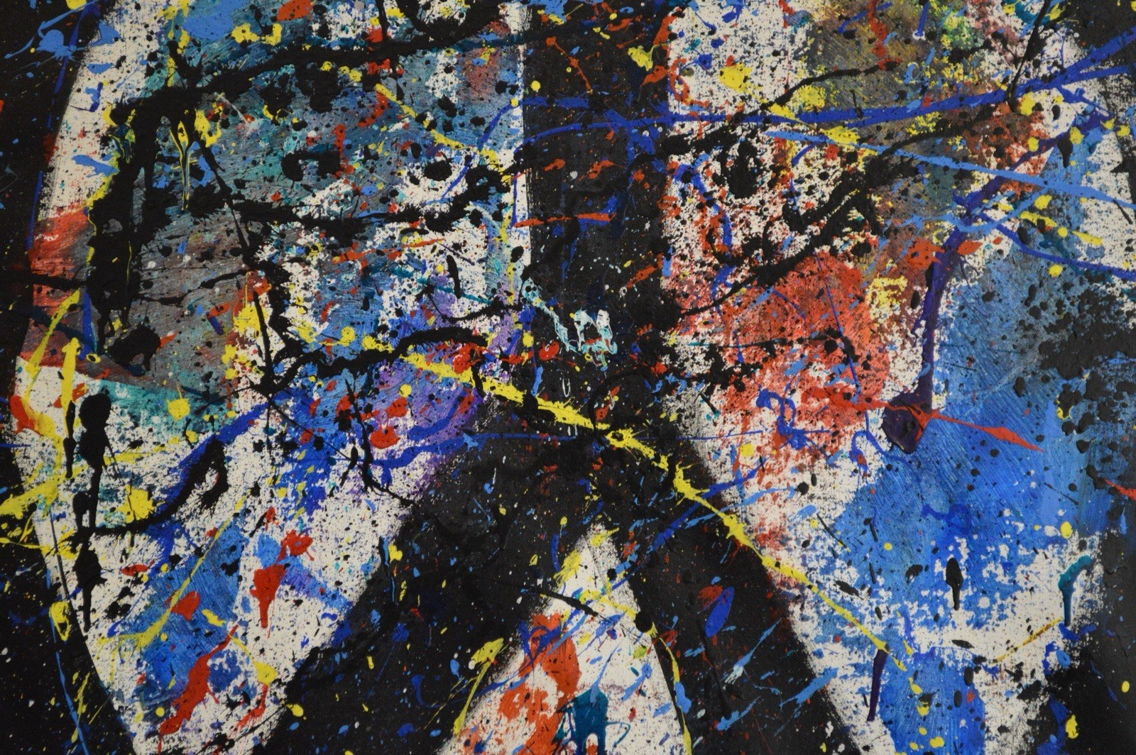 Jackson Pollock Style Giant Canvas Painting 84”X62” (7 Foot) Abstract Modern XL
