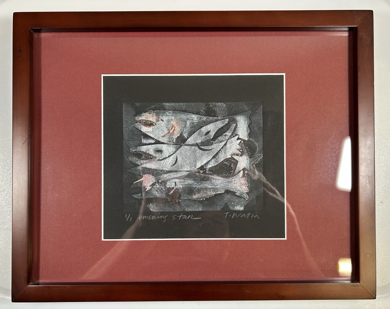 Tarmo Watia 1/1 Hand Painted & Hand Signed Watercolor Framed Art “Emerging Star”