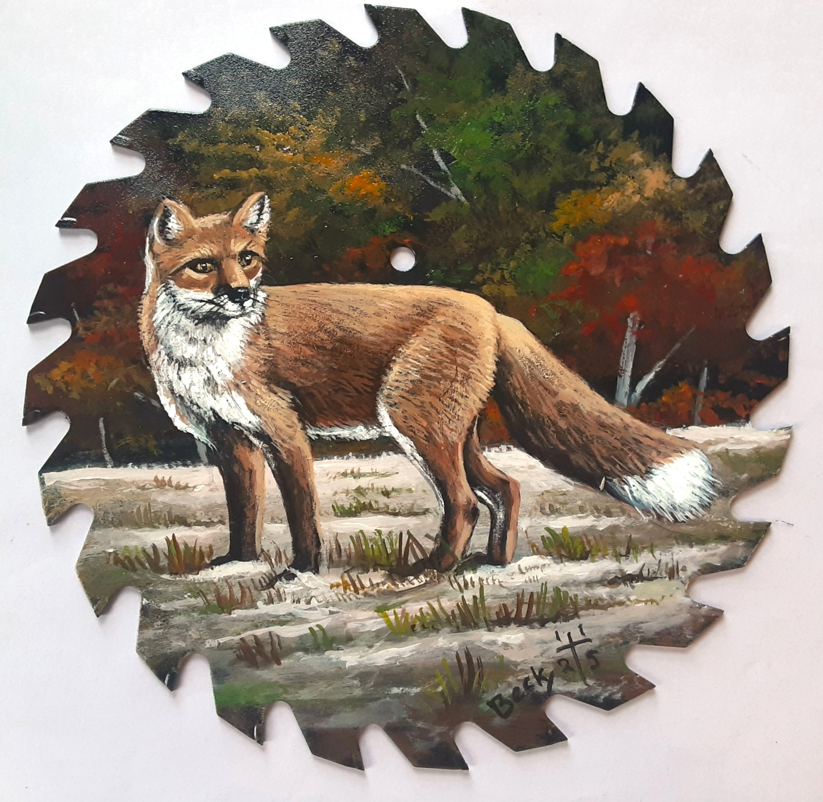 RED FOX Hand Panted saw blade 7 1/4″  local artist