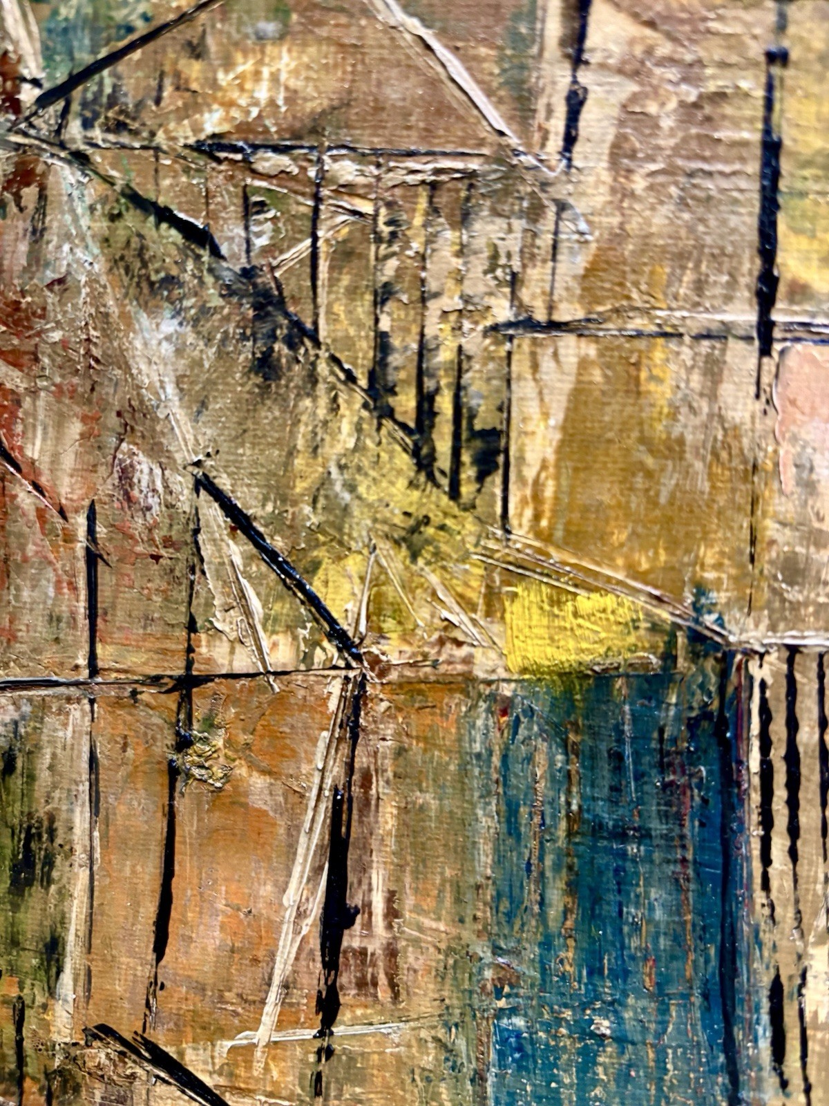 Beautiful Abstract Expressionist Oil Painting Signed Wight And Dated 1956