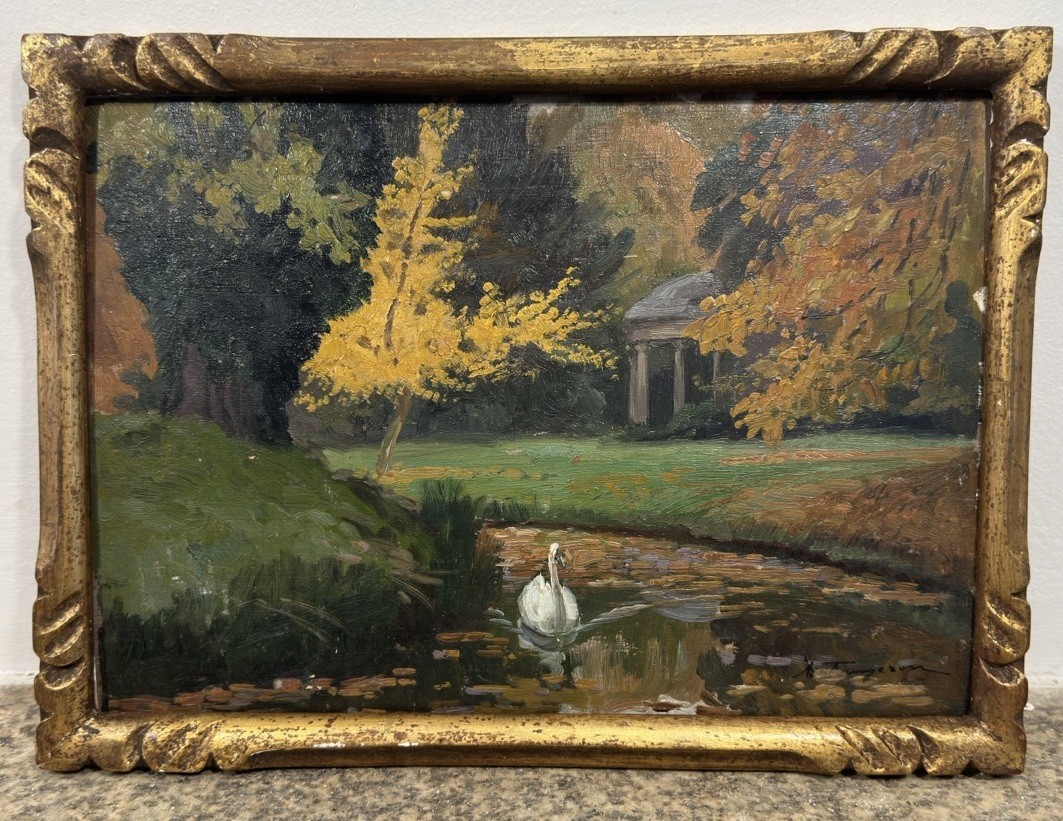 Adolphe FAUGERON (1866-1944) Oil On Panel Small Trianon Paris Versailles