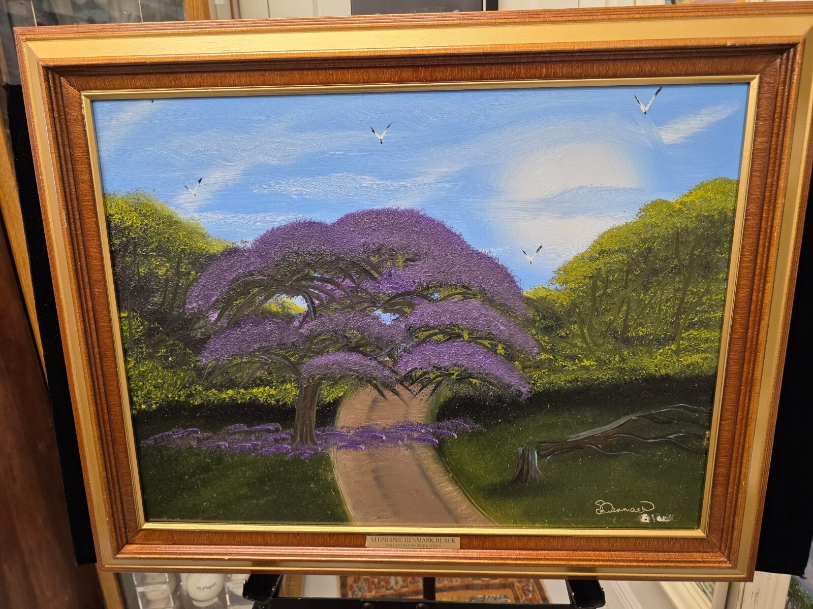STEPHANIE BLACK D2nd GEN HIGHWAYMEN AUGHTER OF AL BLACK OIL ON MASONITE FRAMED