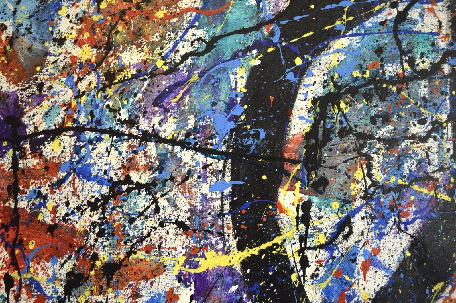 Jackson Pollock Style Giant Canvas Painting 84”X62” (7 Foot) Abstract Modern XL
