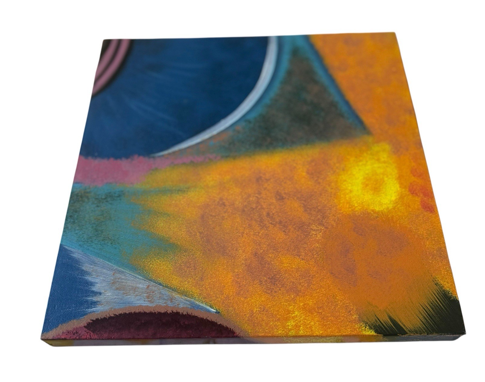 SM Palmer Abstract Art Painting Reproduction Mounted On Wood Frame 12” X 12” #1