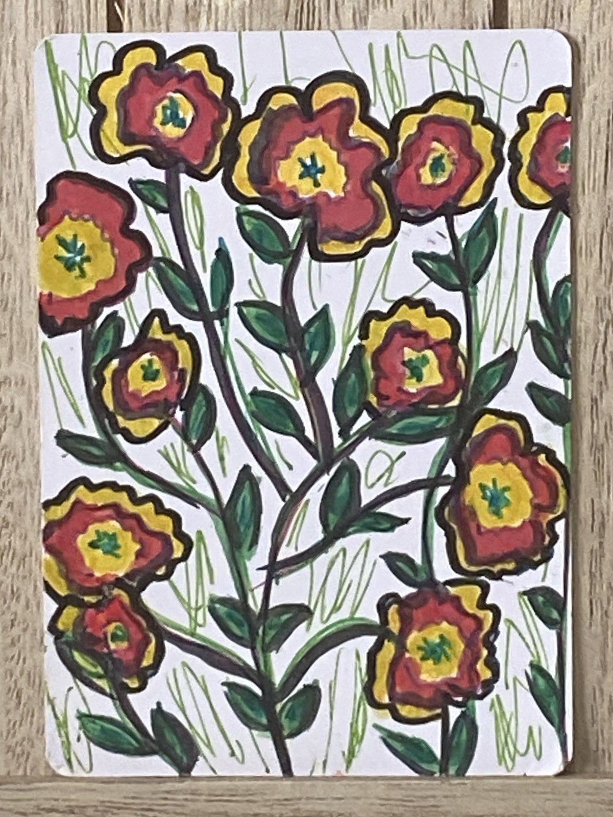 Floral. Original ACEO Art Card