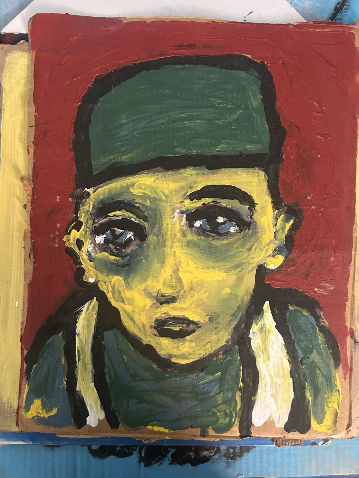 OLD. Parsons People. Abstract Portrait. 15×18 . Paper Of Some Sort