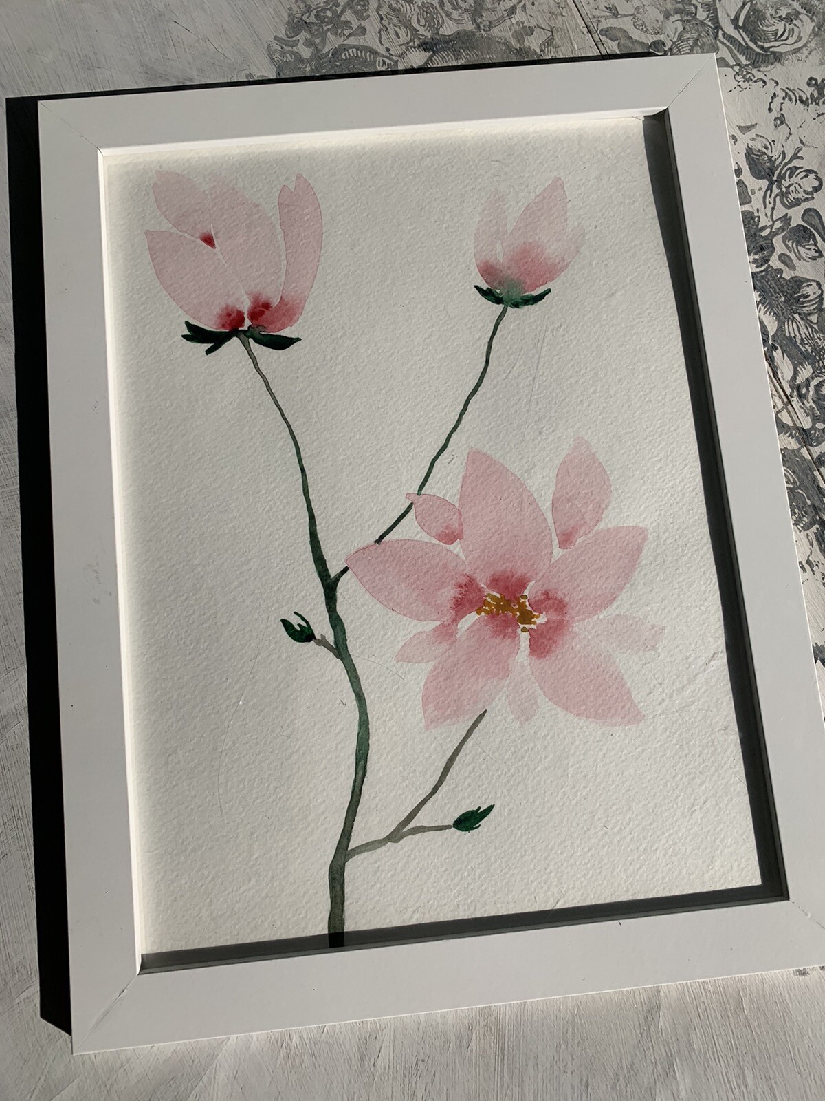 Magnolia watercolor original painting! Botanical wall art.Nature watercolor.