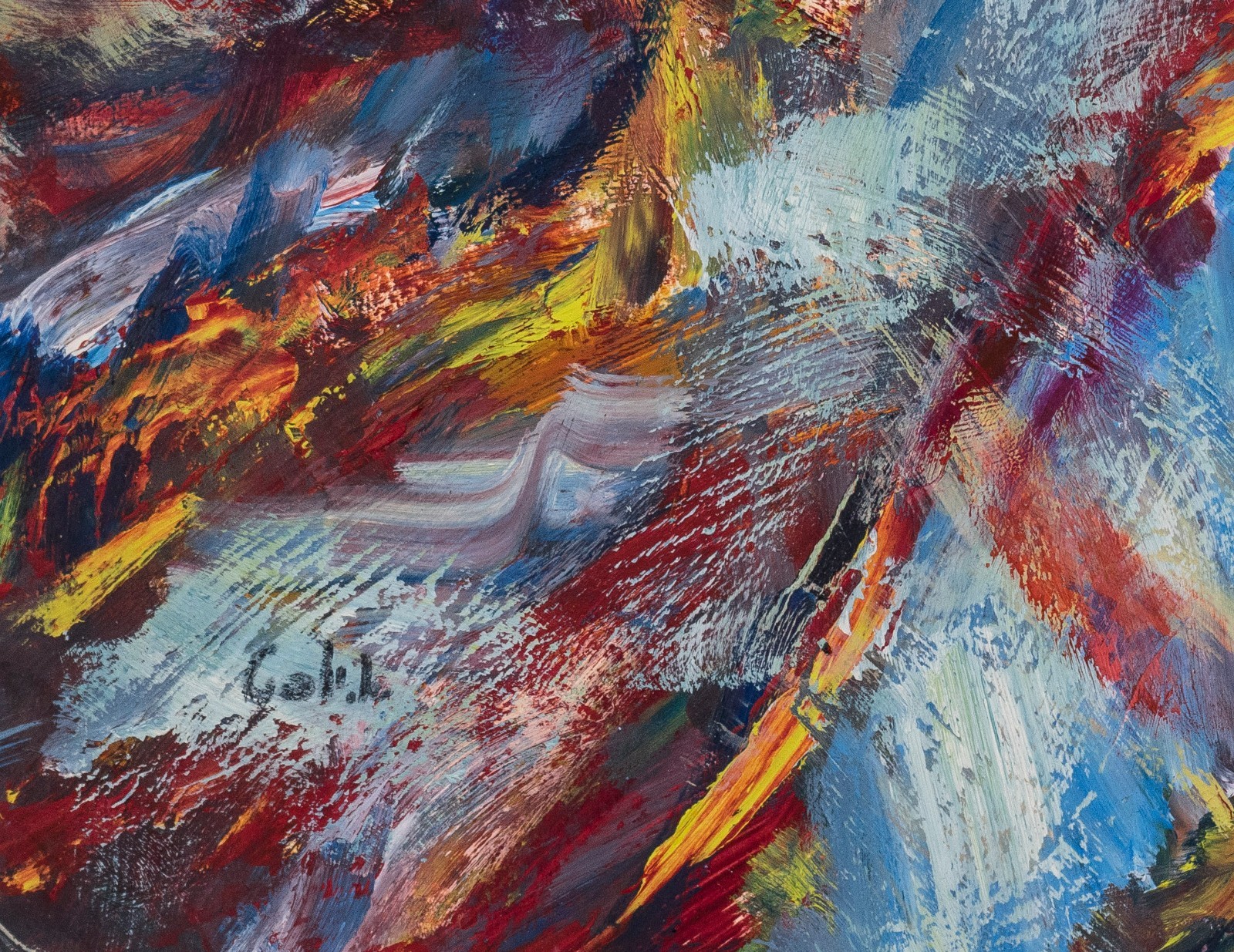 ESTHER YUCHT, ISRAEL 1970, Expressionism, ABSTRACT Landscape, GOUACHE