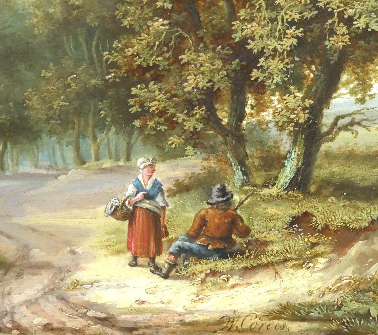 Johann Wilhelm Cordes Landscape Painting Oil on Oak 36.0 x 25.5 cm