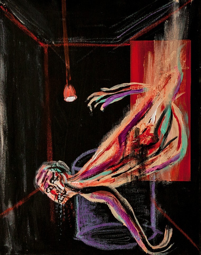 Original Abstract Painting Zac Webb Cleveland Franklin Castle Ghost Adventures