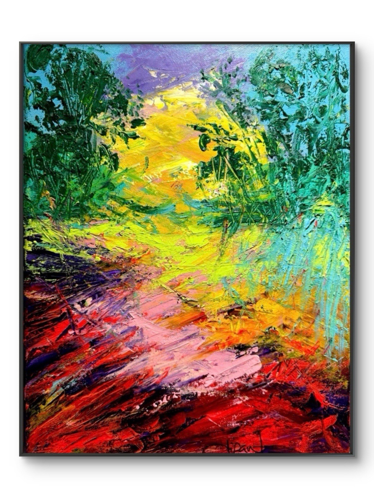 Forest Original Art Abstract 11×14 Canvas Vibrant Expressionist Fine Art Decor
