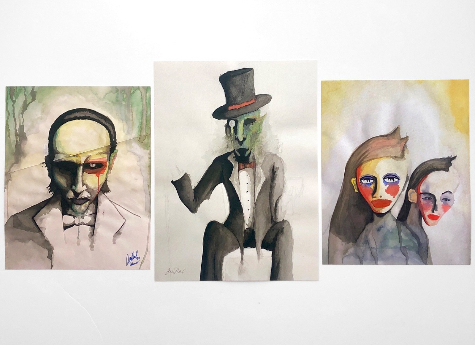 Marilyn Manson Style Watercolor Giclée Art Print Collection, Limited Edition
