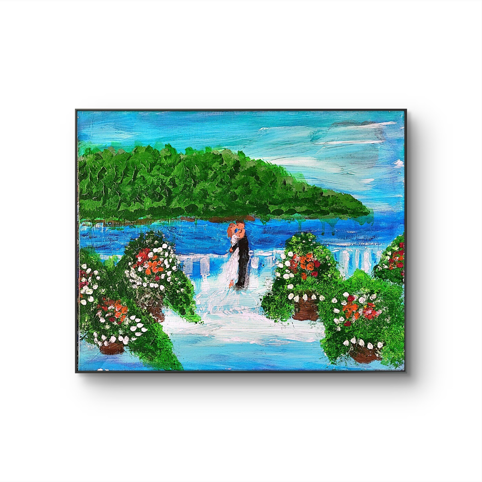 Marriage Abstract Expressionist Original Painting Canvas 12×16 Oil On Board