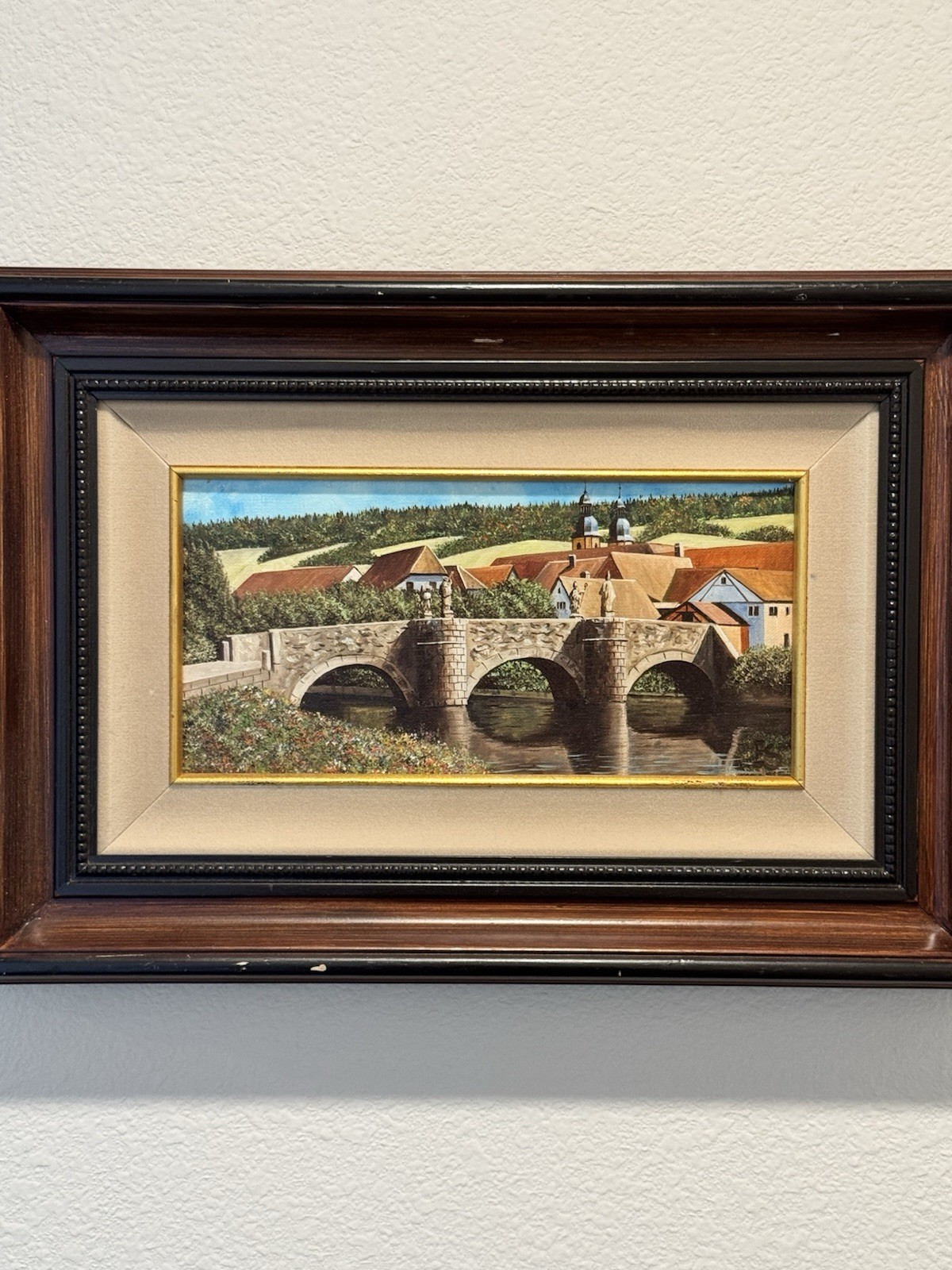 EUGENE SCHMIDT Original Bridge Over the LANDSCAPE SANTA BARBARA Oil Canvas COA