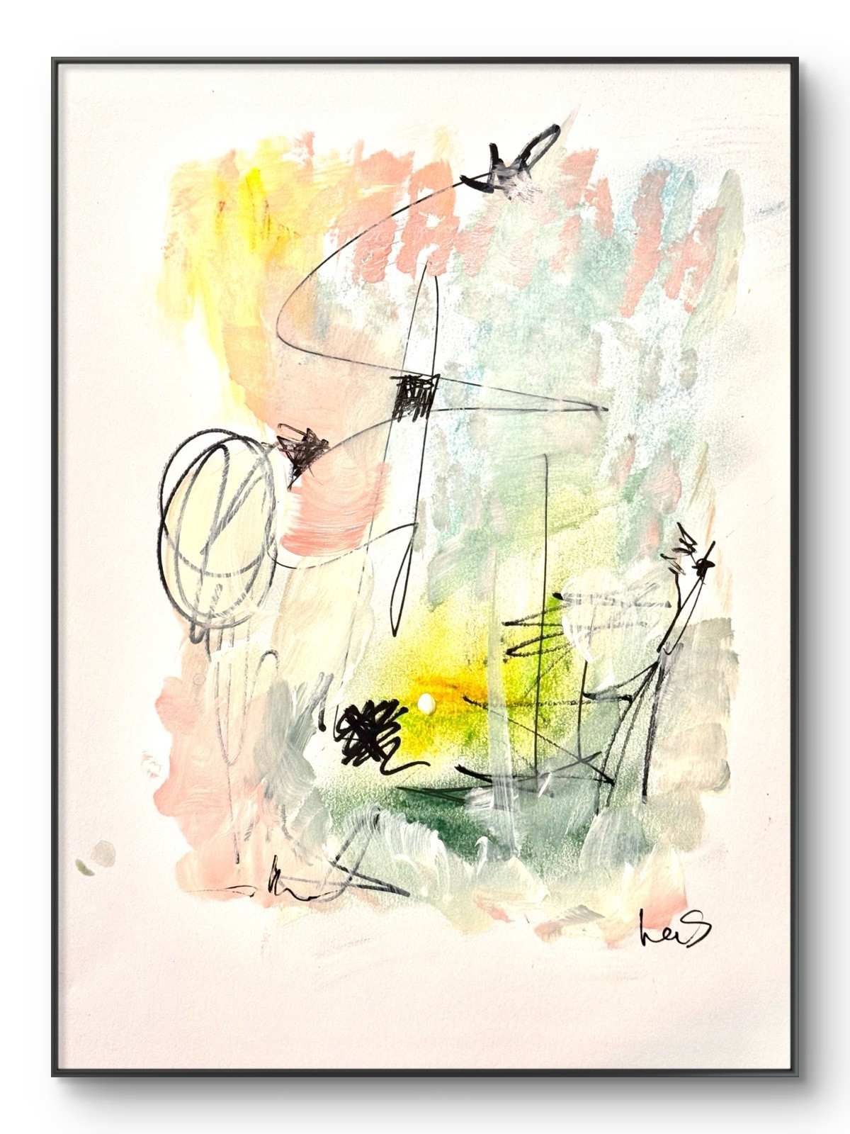 Original Abstract Expressionism 9×12 Playful Paper Handmade Signed Fine Art 21