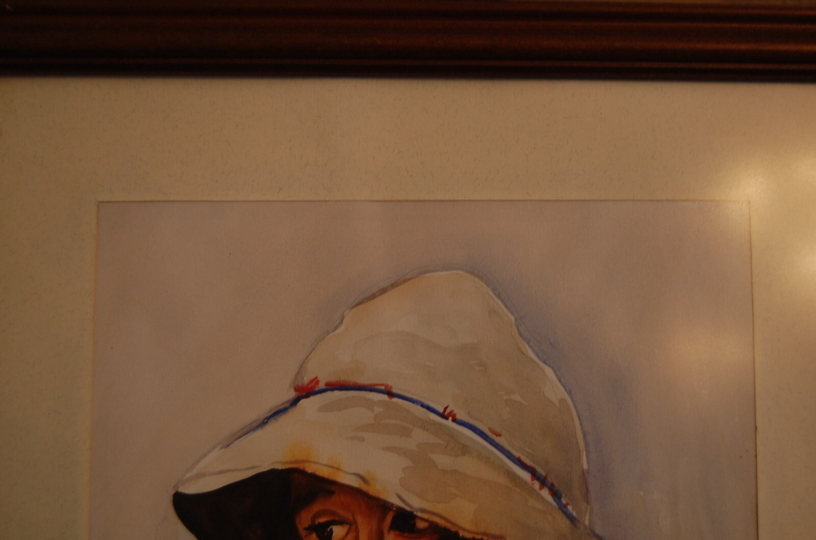 VINTAGE FRAMED MATTED ORIGINAL WATERCOLOR PAINTING OF PERUVIAN NATIVE BOY CHILD